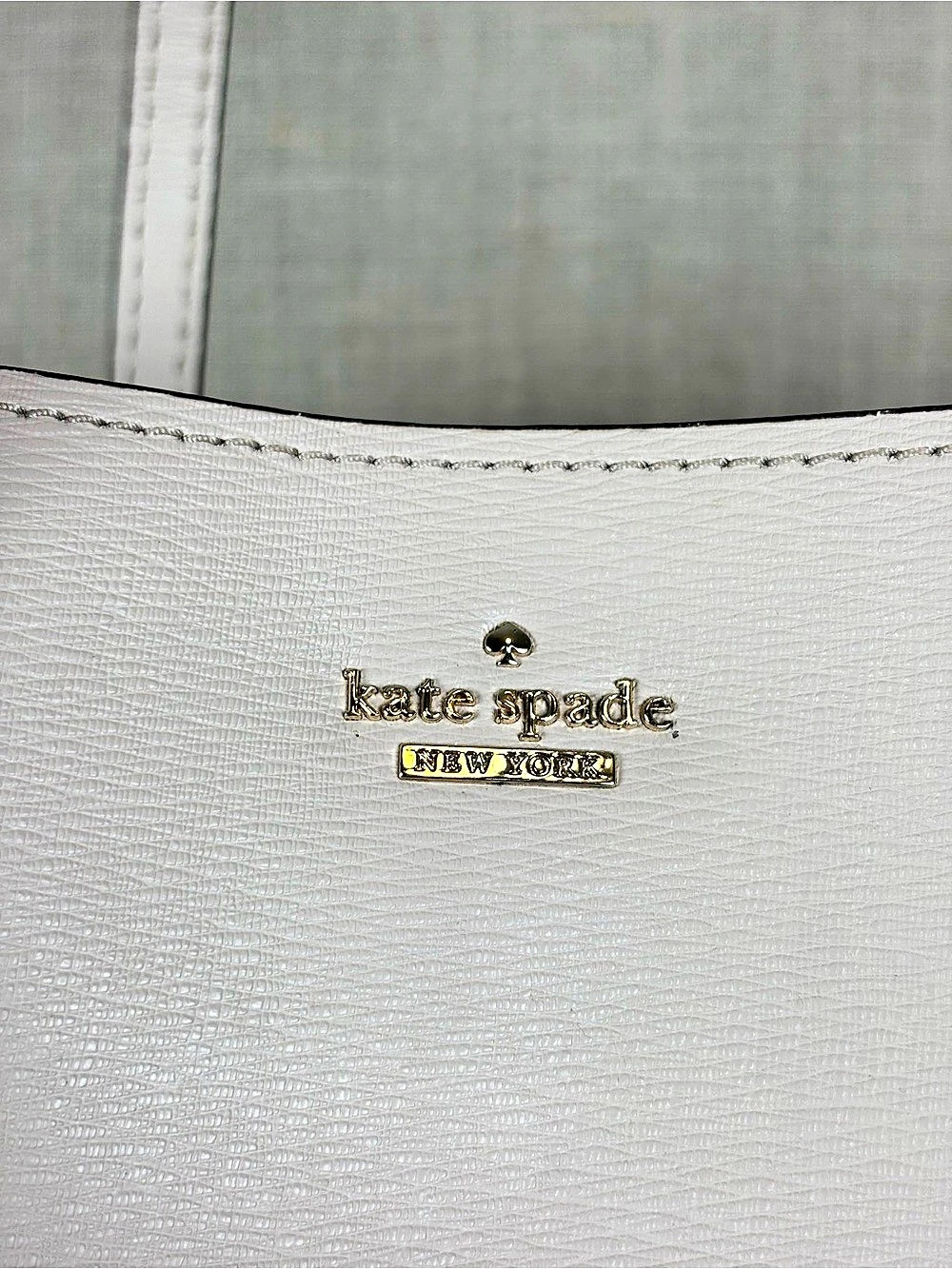 Kate Spade New York Cream Ivory Leather Tote Shoulder Bag Floral Lining - Picture 5 of 16